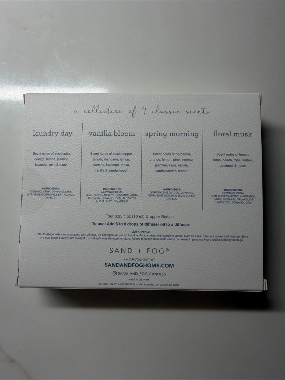 SAND + FOG Blue Diffuser Oil Gift Set - 4-Pack NIB
